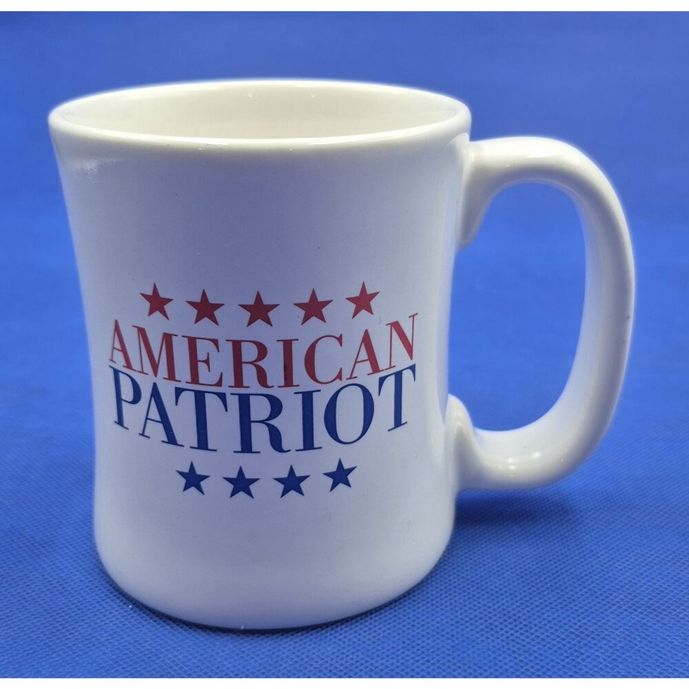 Sturdy White American Patriot Stoneware Mug 14oz